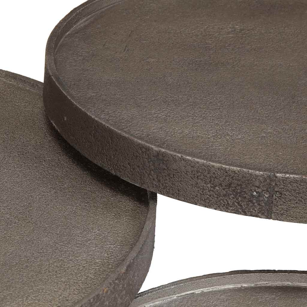 Coffee Table 3 pcs Silver Engineered Wood