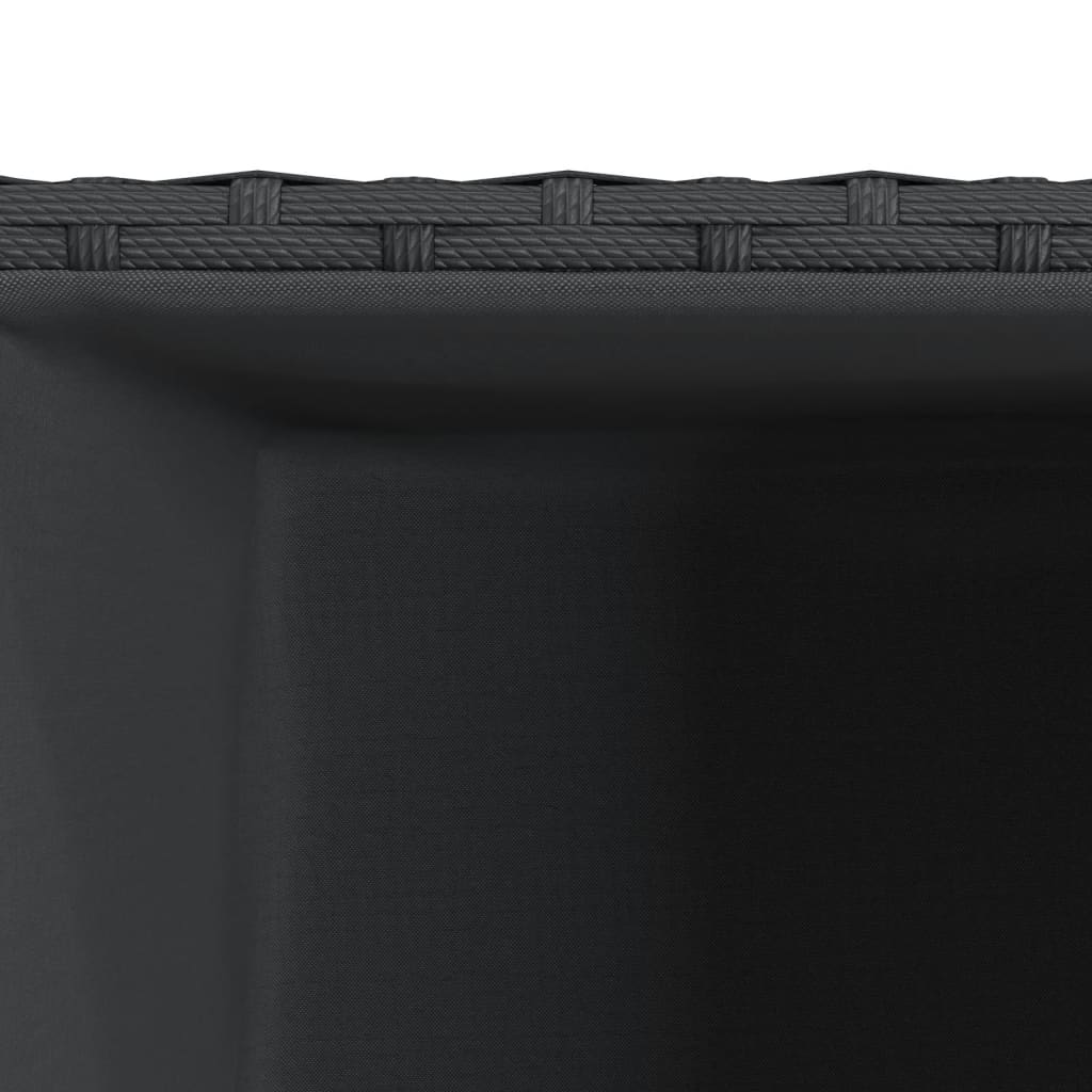 3-Piece Black Poly Rattan Garden Planters Set