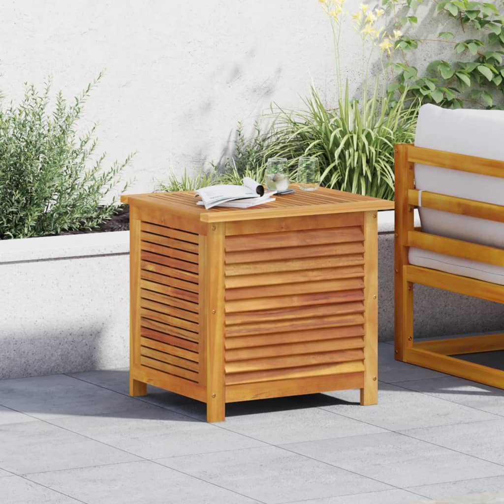 Acacia Wood Garden Storage Box with Louver 60x50x56 cm