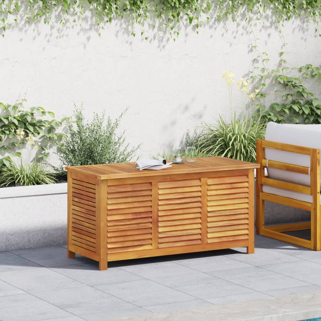 Acacia Wood Garden Storage Box with Louver 113x50x56 cm
