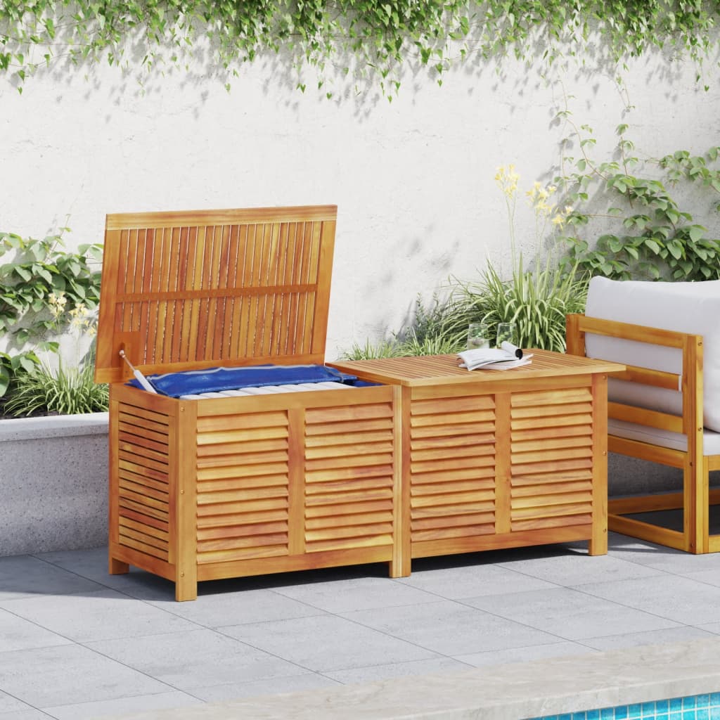 Acacia Wood Garden Storage Box with Louver 150x50x56 cm