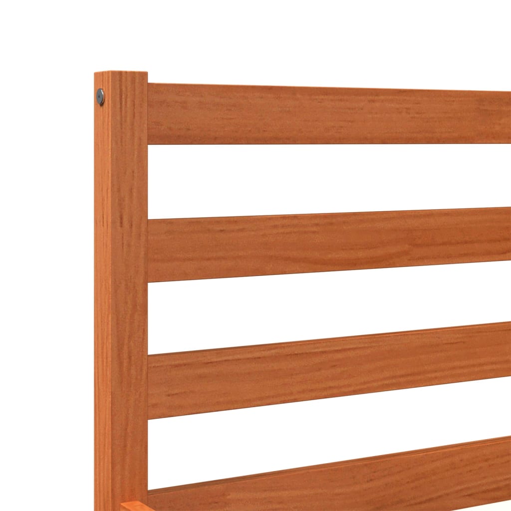 Wax Brown Solid Pine Wood Bed Frame 200x200 cm (No Mattress)