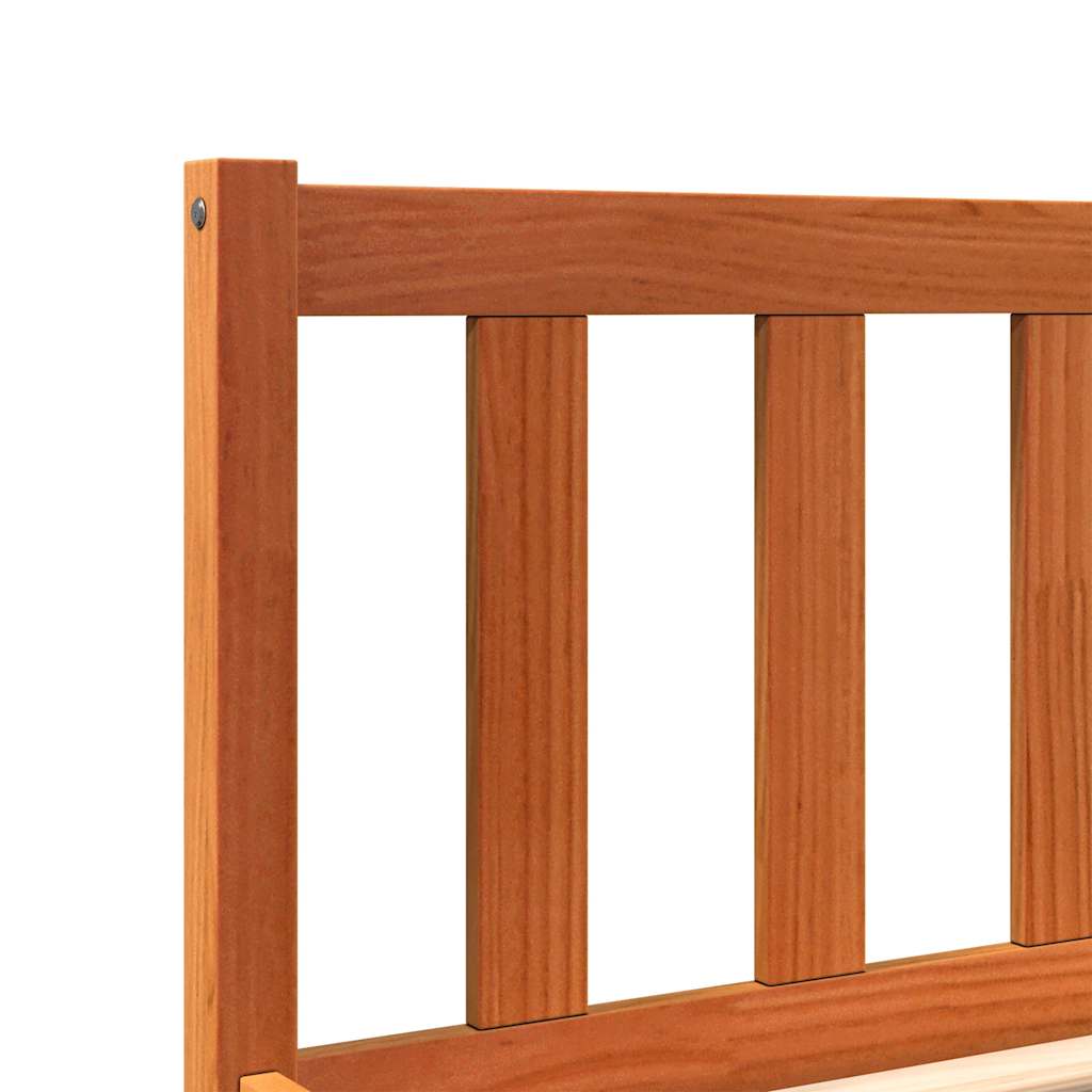 Wax Brown Solid Pine Bed Frame 90x200 cm - Mattress Not Included