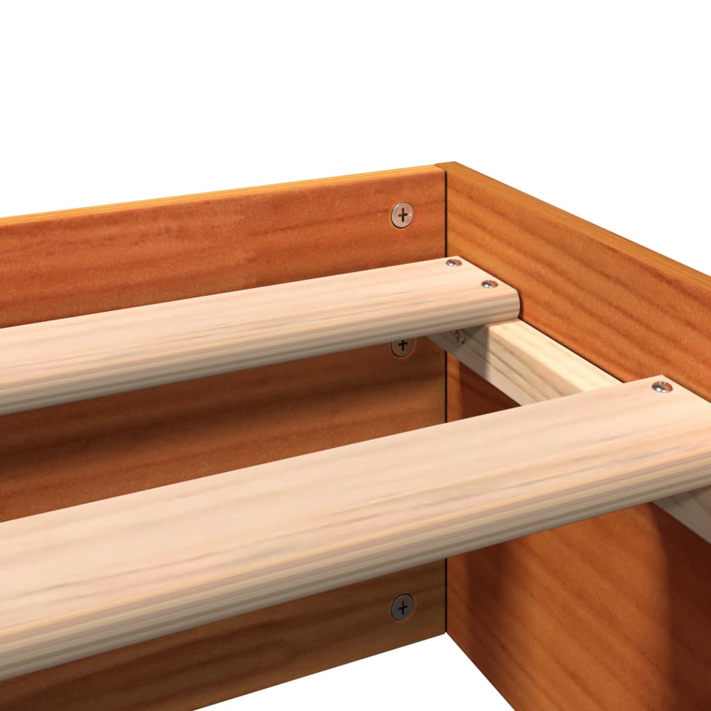 Solid Pine Bed Frame 140x200 cm, Wax Brown - No Mattress Included