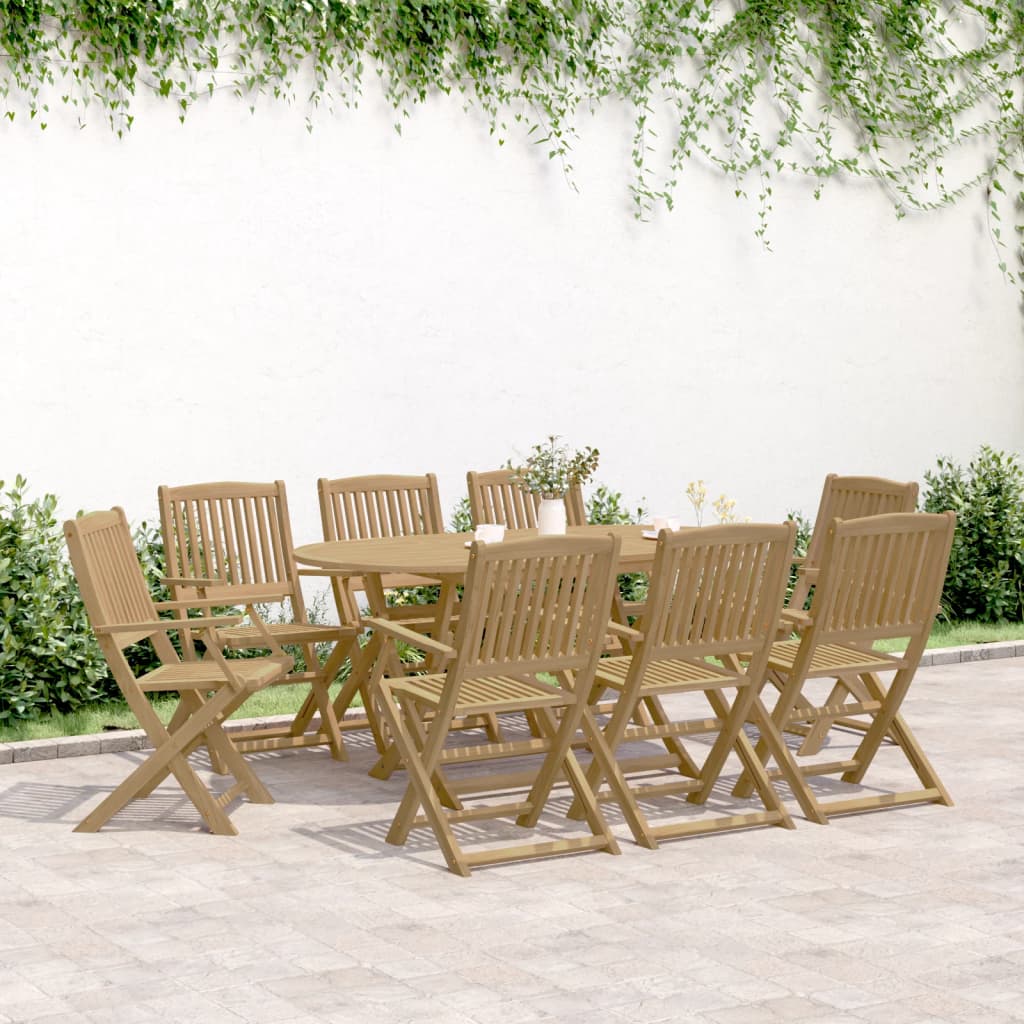 8-Piece Acacia Wood Folding Garden Chairs, 54.5x58x90 cm Set