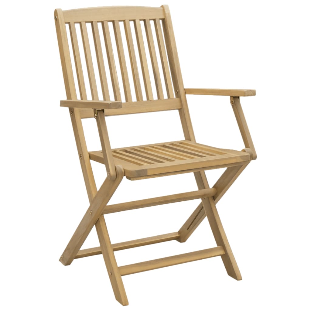 8-Piece Acacia Wood Folding Garden Chairs, 54.5x58x90 cm Set