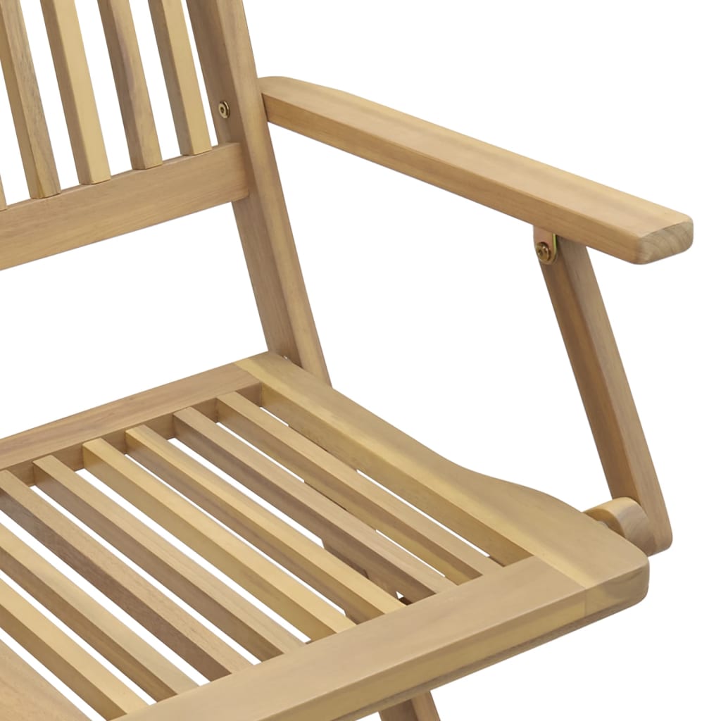 8-Piece Acacia Wood Folding Garden Chairs, 54.5x58x90 cm Set