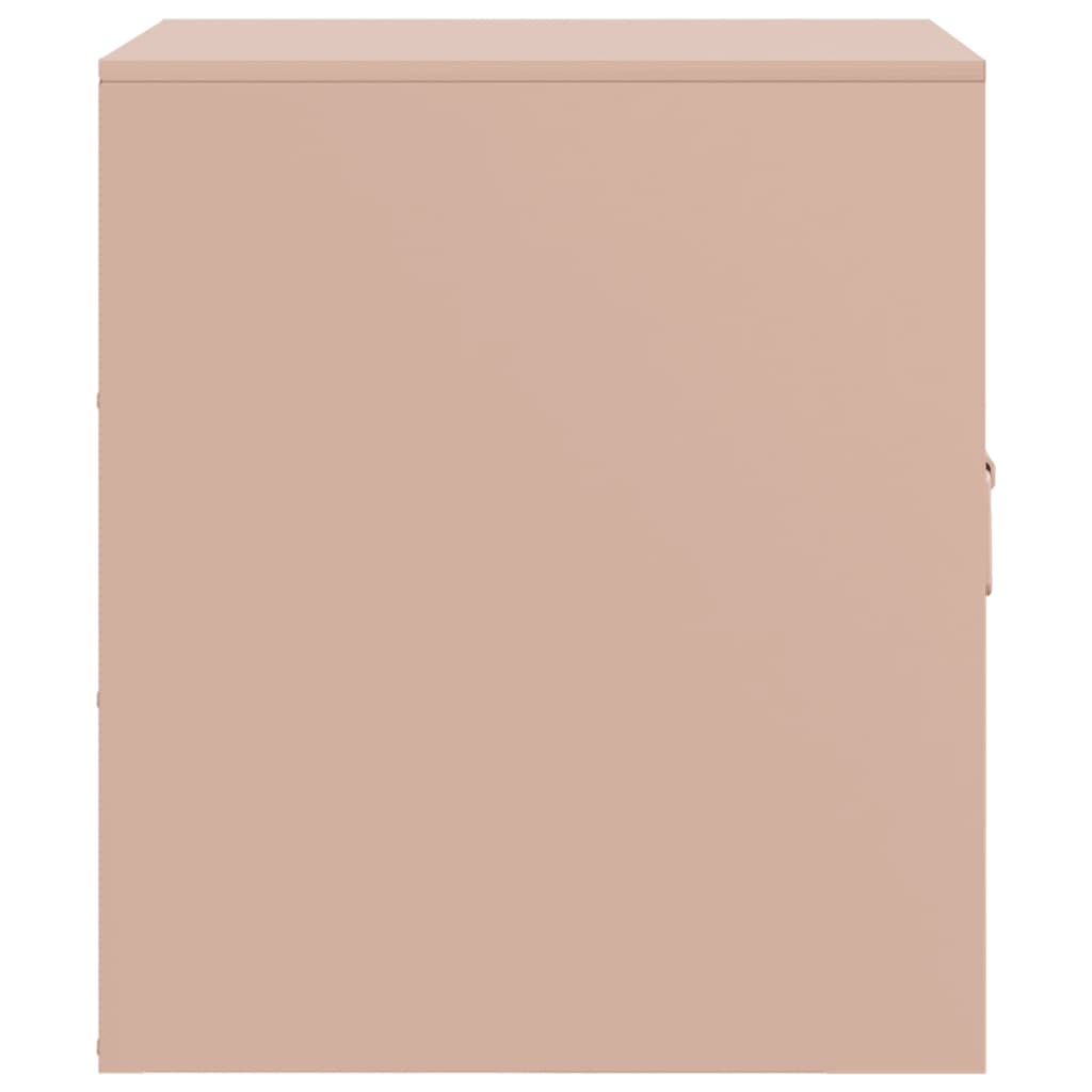 Compact Pink Steel Bedside Cabinet, 34.5x39x44 cm