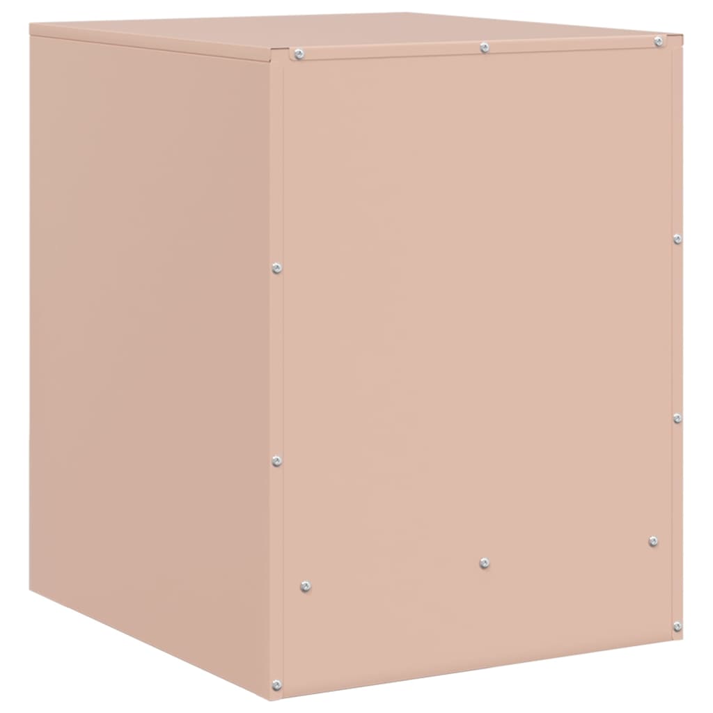 Compact Pink Steel Bedside Cabinet, 34.5x39x44 cm