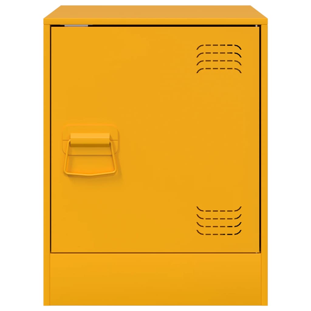 Mustard Yellow Steel Bedside Cabinets Set of 2 - 34.5x39x44 cm