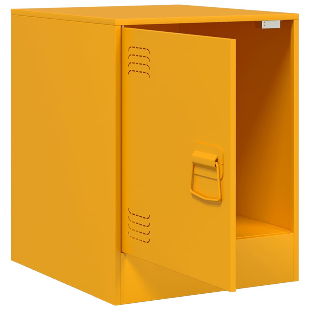 Mustard Yellow Steel Bedside Cabinets Set of 2 - 34.5x39x44 cm