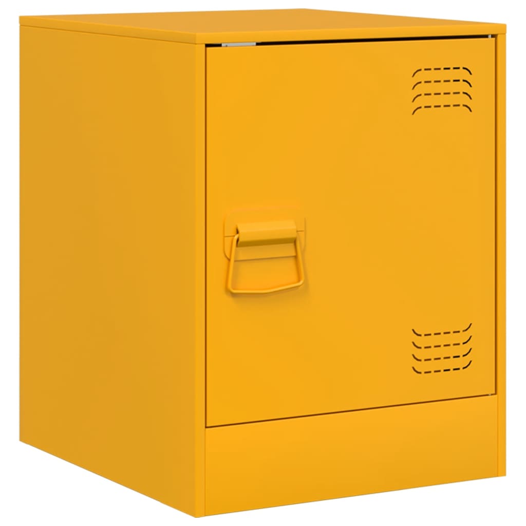 Mustard Yellow Steel Bedside Cabinets Set of 2 - 34.5x39x44 cm