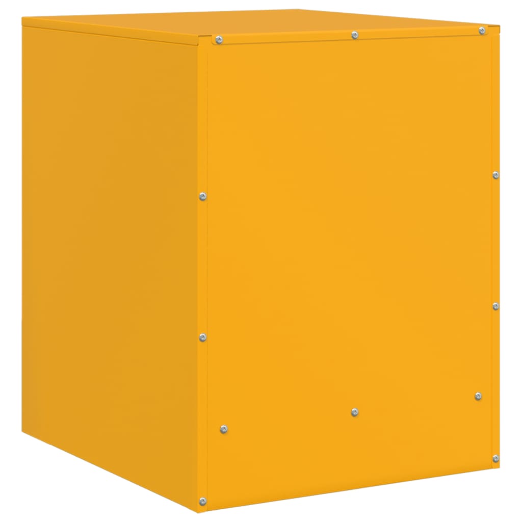 Mustard Yellow Steel Bedside Cabinets Set of 2 - 34.5x39x44 cm