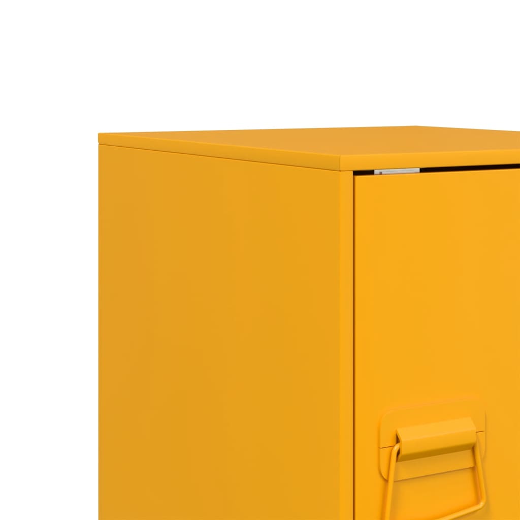 Mustard Yellow Steel Bedside Cabinets Set of 2 - 34.5x39x44 cm