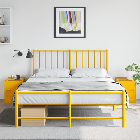 Mustard Yellow Steel Bedside Cabinets Set of 2 - 34.5x39x44 cm