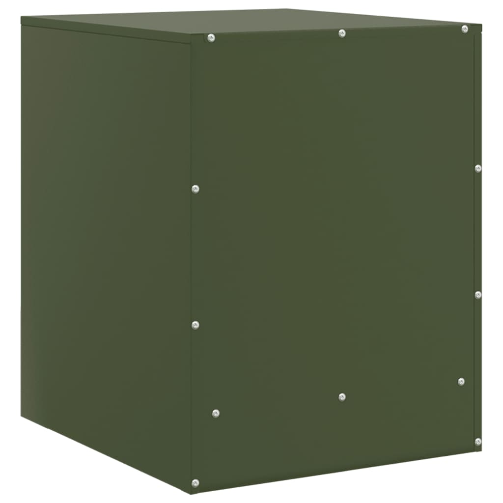 Olive Green Steel Bedside Cabinets Set 2pcs, 34.5x39x44cm