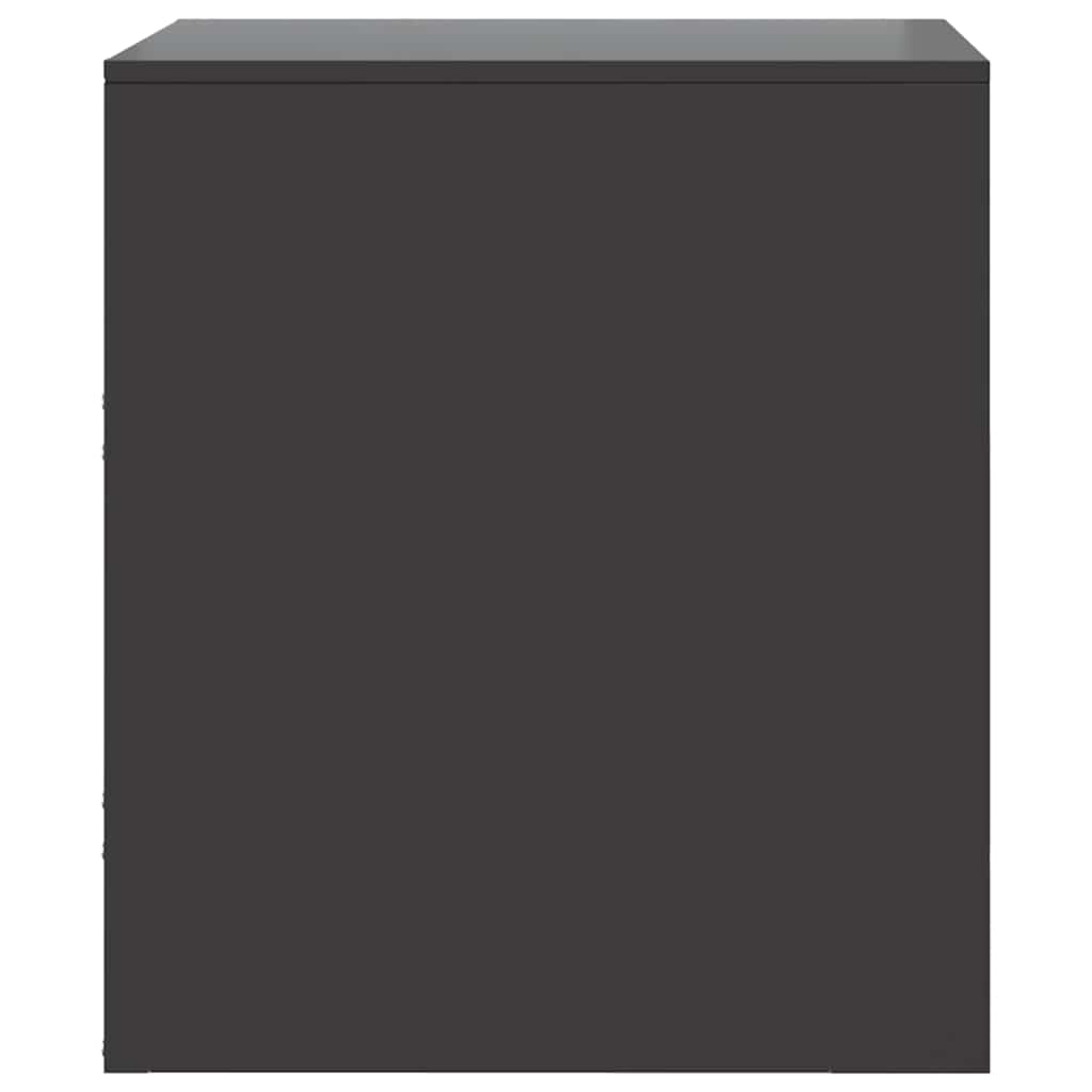 Sleek Black Steel Bedside Cabinet 34.5x39x44 cm - Modern Design