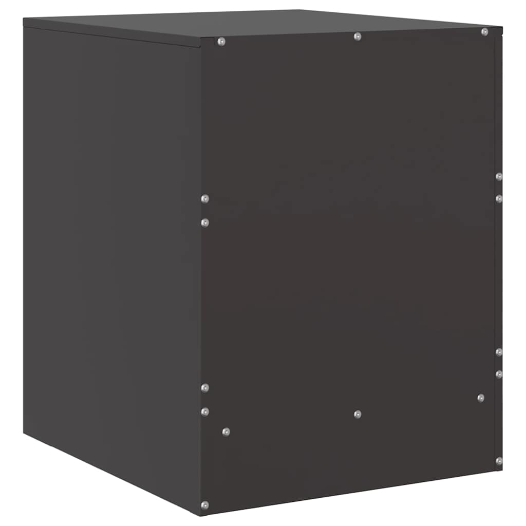 Black Steel Bedside Cabinets Set of 2 - 34.5x39x44 cm