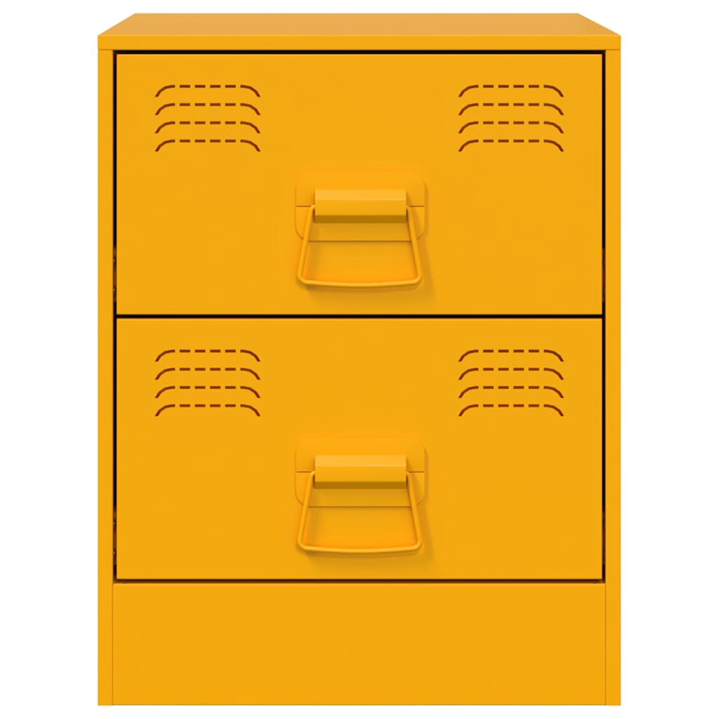 Yellow Steel Bedside Cabinets Set of 2 - 34.5x39x44 cm