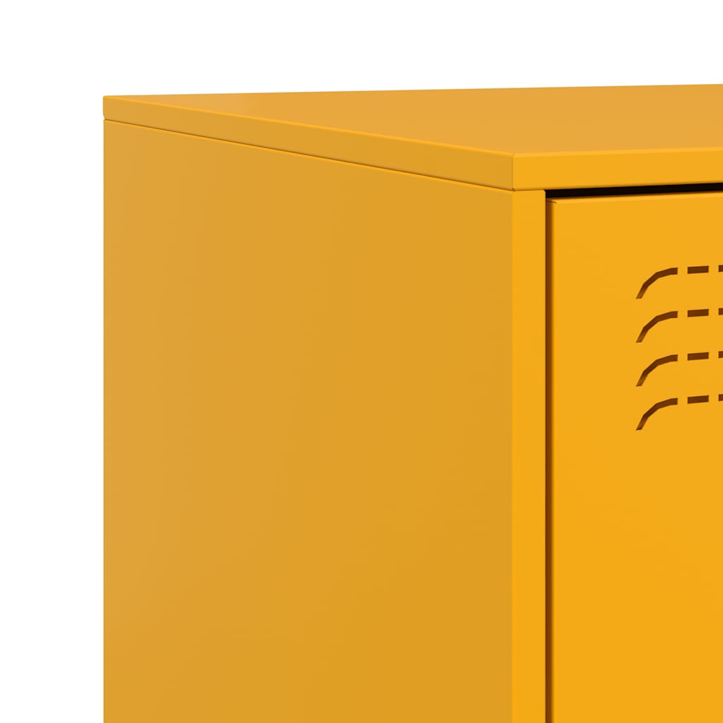 Yellow Steel Bedside Cabinets Set of 2 - 34.5x39x44 cm