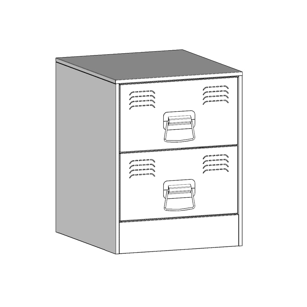Yellow Steel Bedside Cabinets Set of 2 - 34.5x39x44 cm