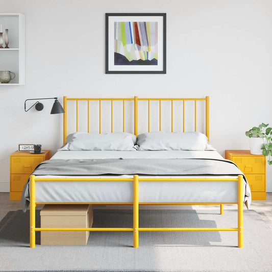 Yellow Steel Bedside Cabinets Set of 2 - 34.5x39x44 cm