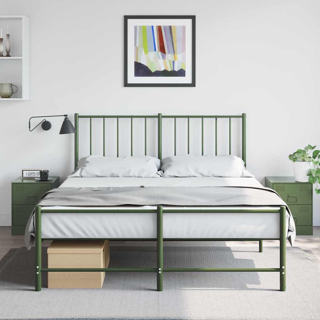Set of 2 Green Steel Bedside Cabinets 34.5x39x44 cm