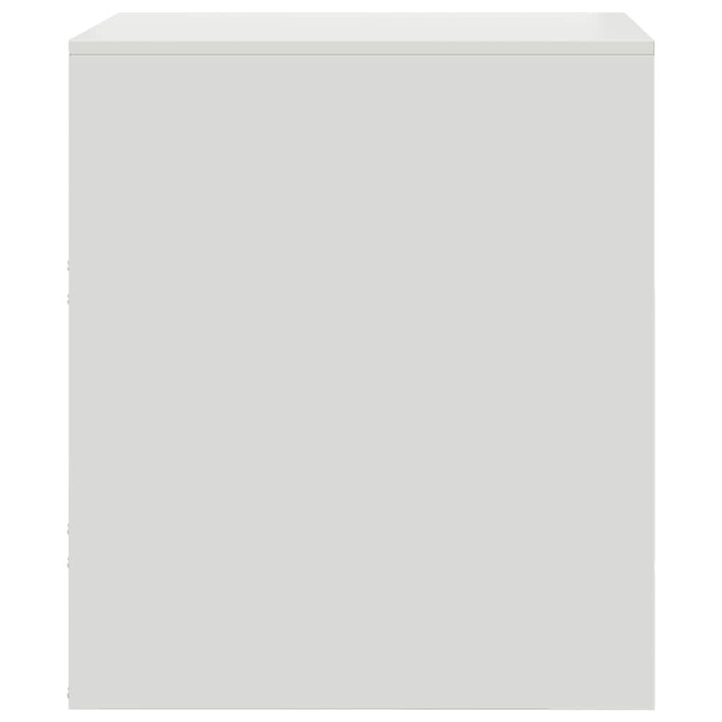 Sleek White Steel Bedside Cabinet 34.5x39x44 cm - Modern Design