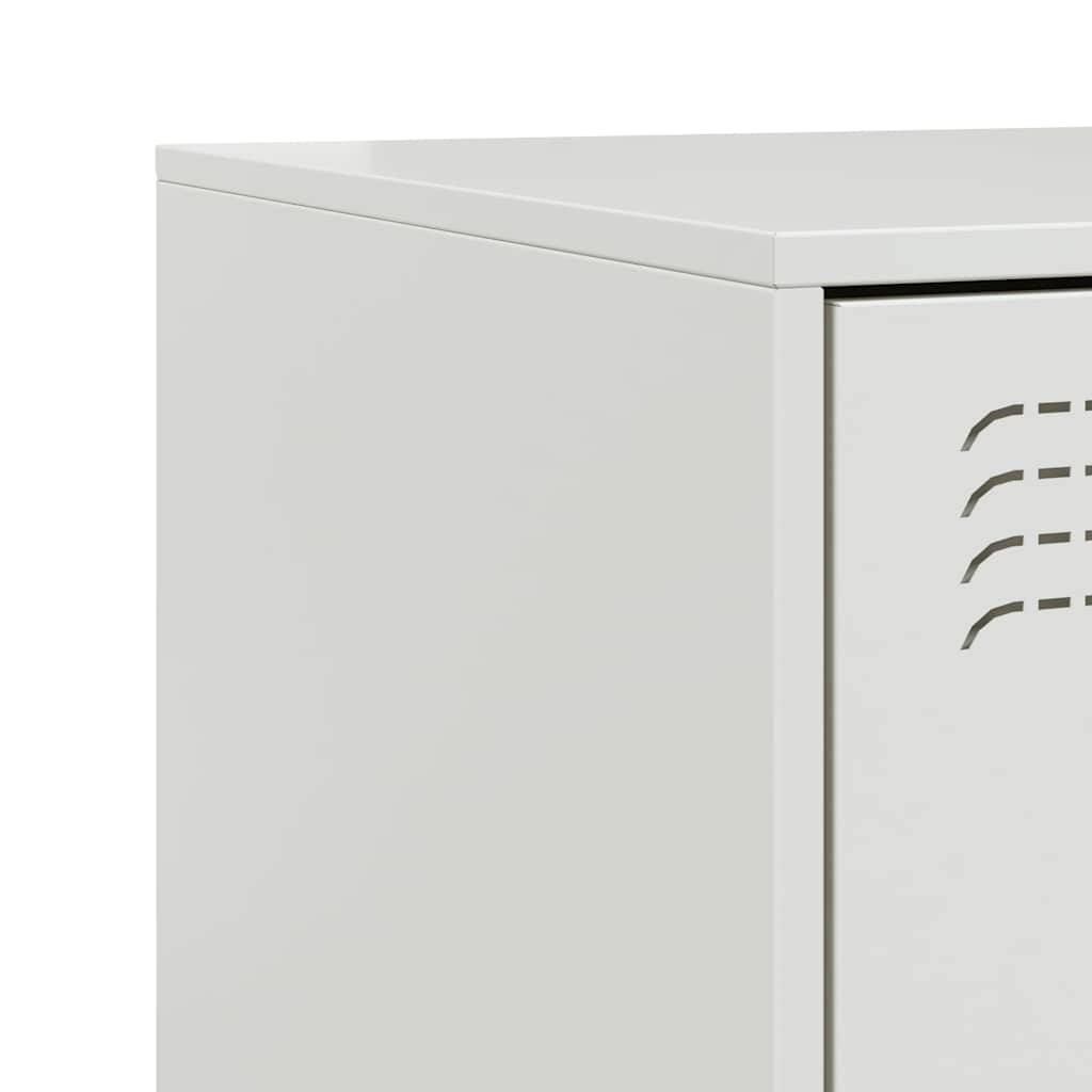 Sleek White Steel Bedside Cabinet 34.5x39x44 cm - Modern Design