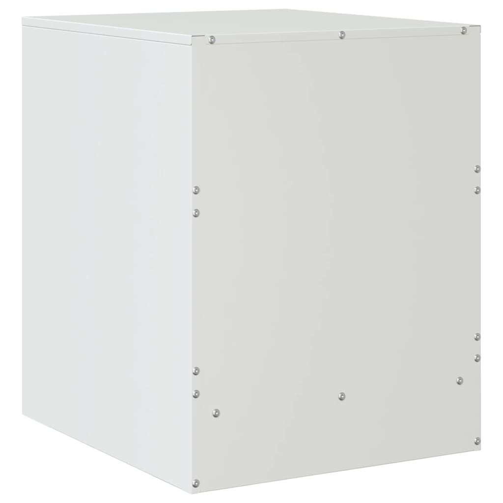 White Steel Bedside Cabinets Set of 2 - 34.5x39x44 cm