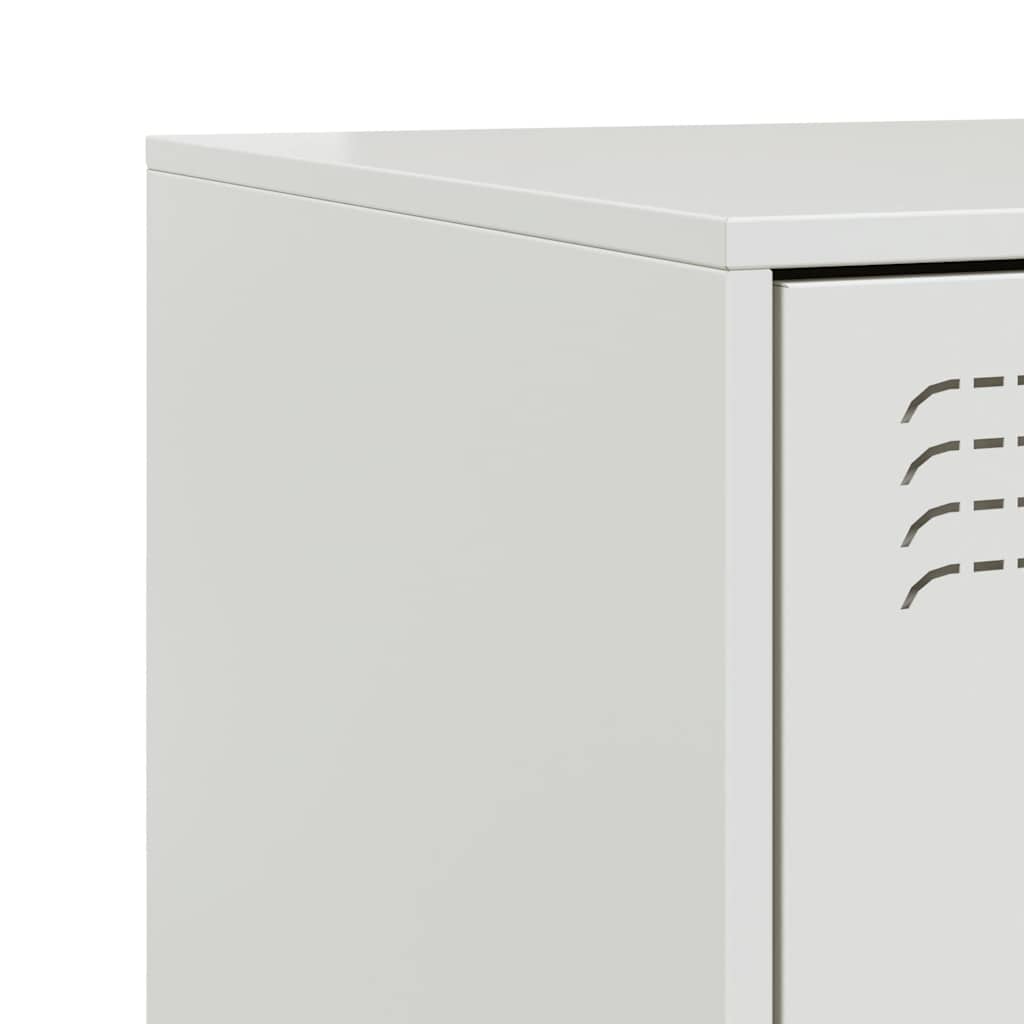 White Steel Bedside Cabinets Set of 2 - 34.5x39x44 cm