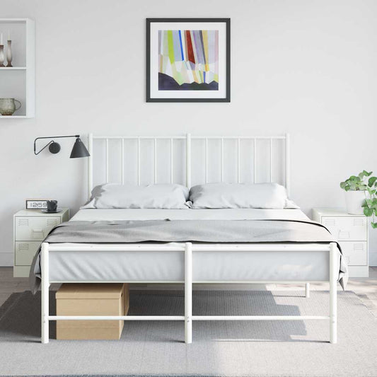 White Steel Bedside Cabinets Set of 2 - 34.5x39x44 cm
