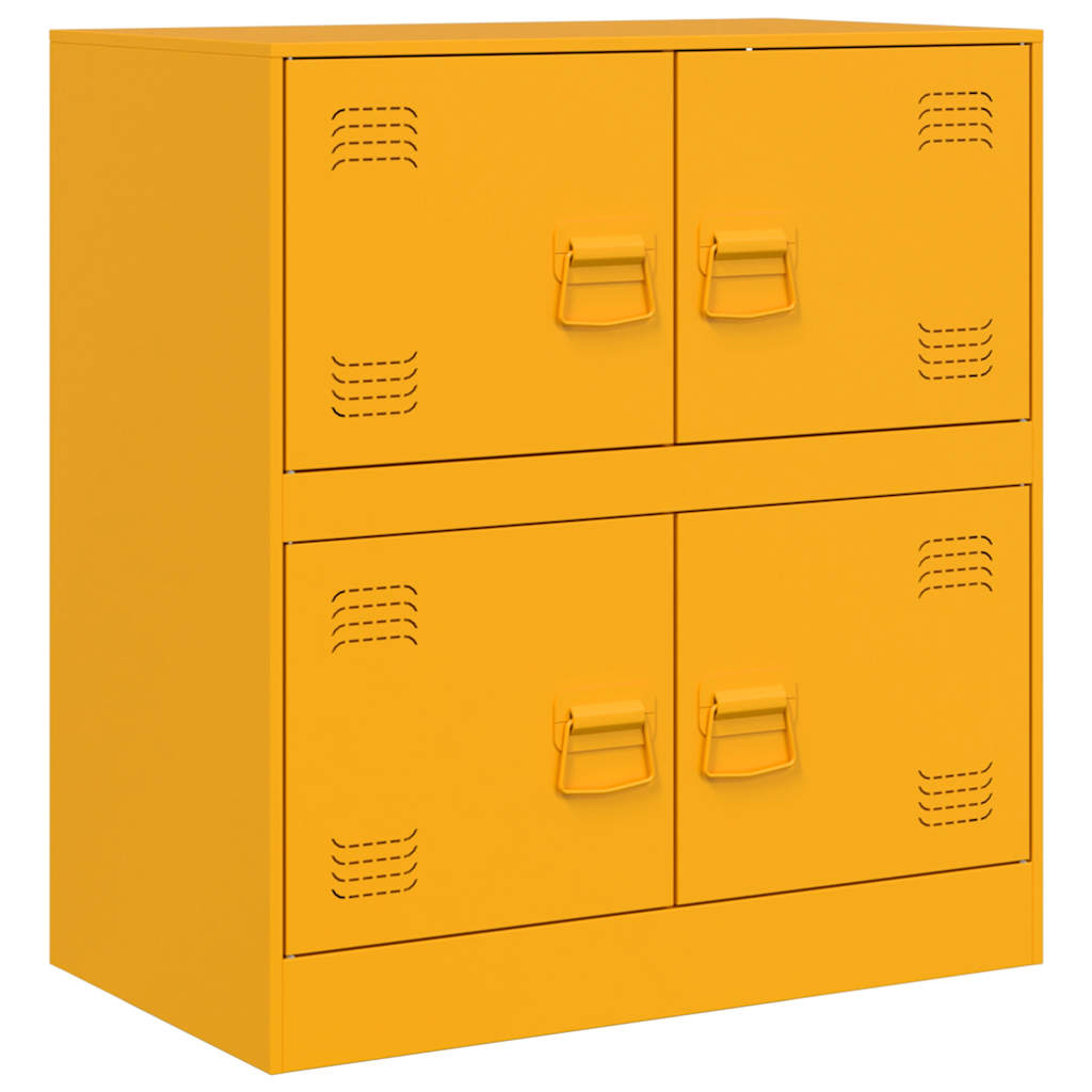 Mustard Yellow Steel Sideboard, 67x39x73 cm - Stylish Storage Solution