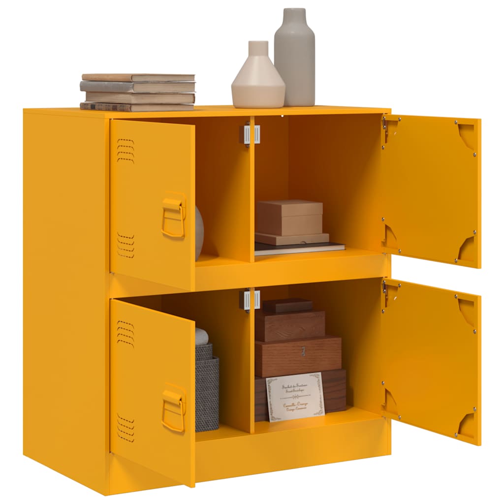 Mustard Yellow Steel Sideboard, 67x39x73 cm - Stylish Storage Solution
