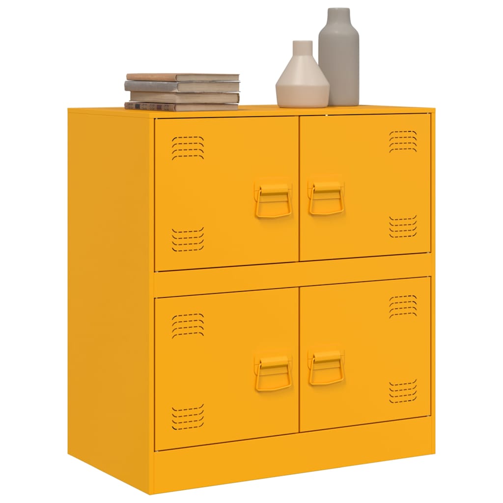 Mustard Yellow Steel Sideboard, 67x39x73 cm - Stylish Storage Solution
