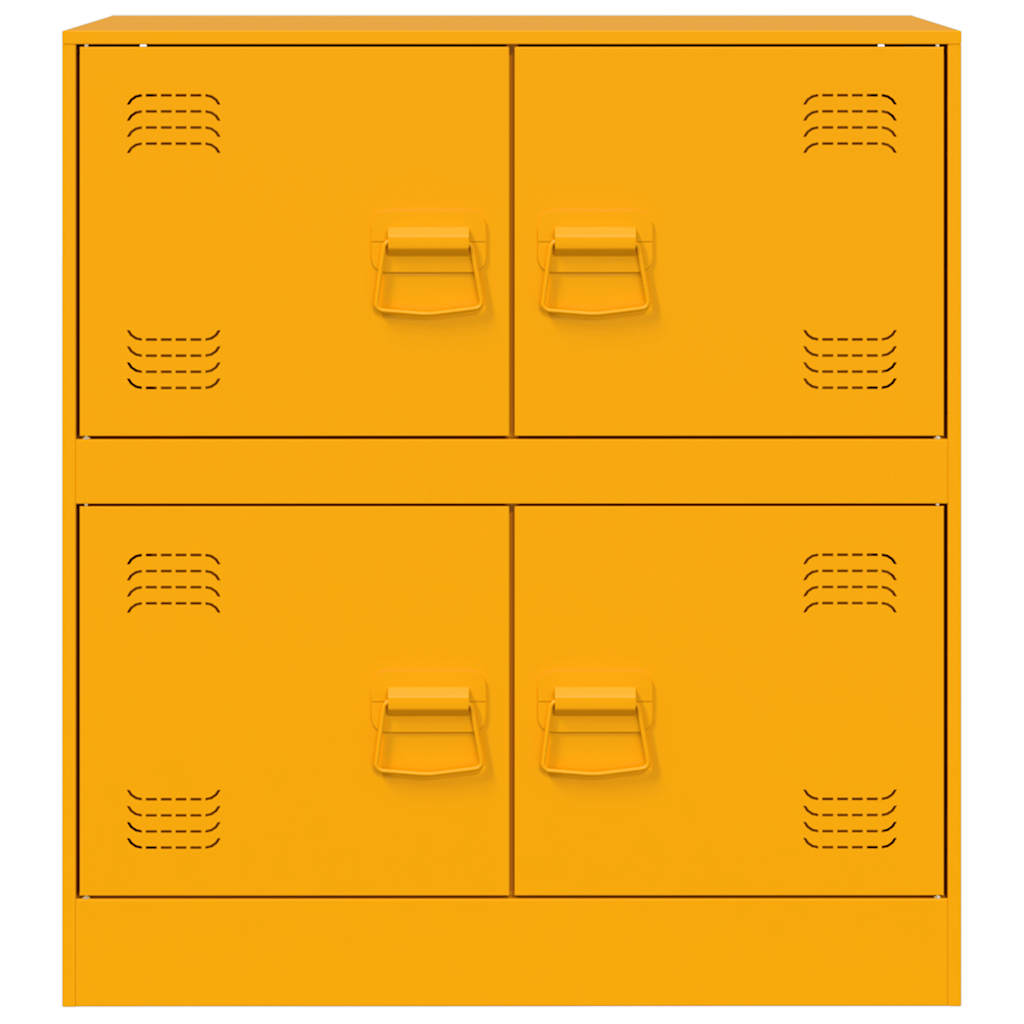 Mustard Yellow Steel Sideboard, 67x39x73 cm - Stylish Storage Solution