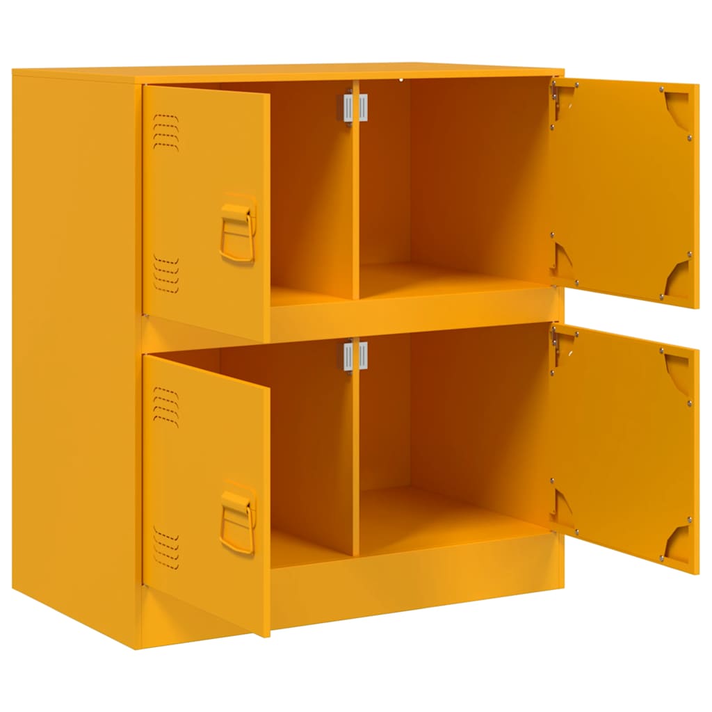 Mustard Yellow Steel Sideboard, 67x39x73 cm - Stylish Storage Solution