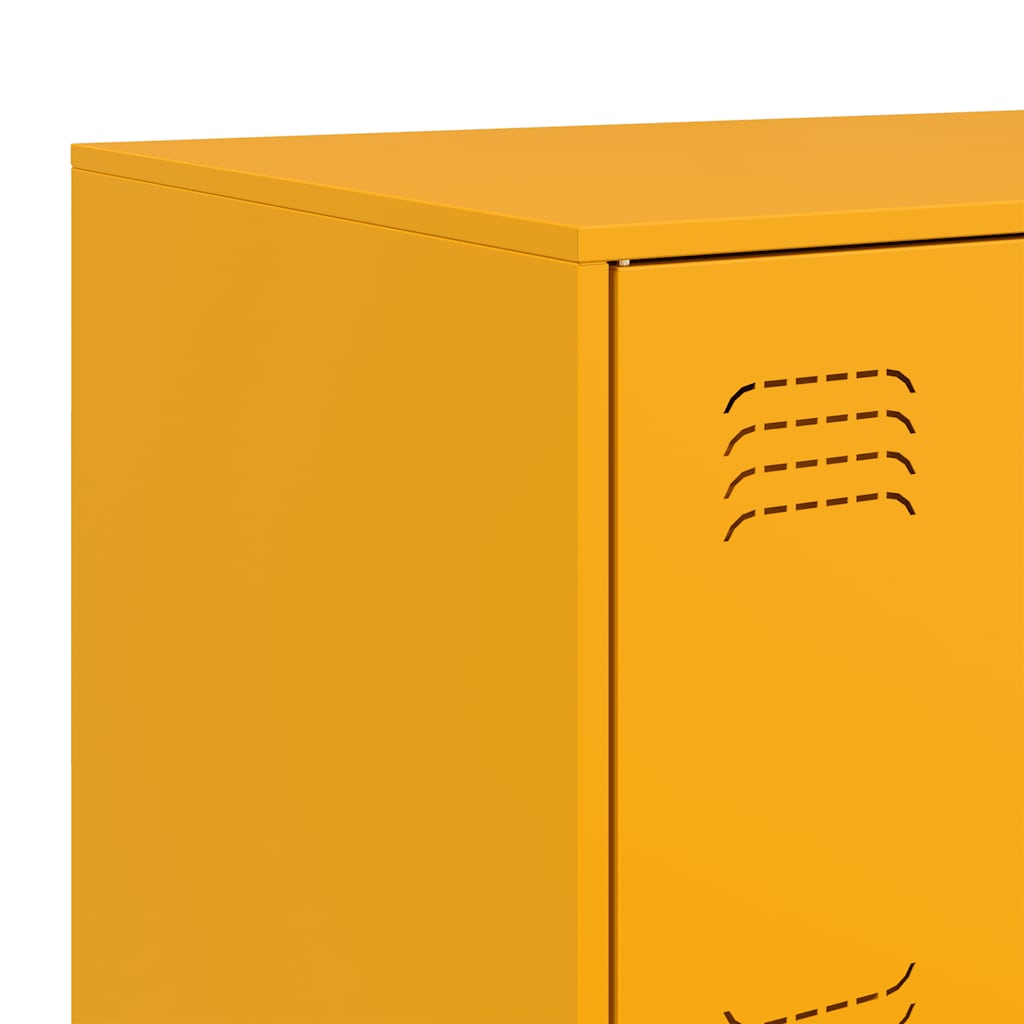 Mustard Yellow Steel Sideboard, 67x39x73 cm - Stylish Storage Solution