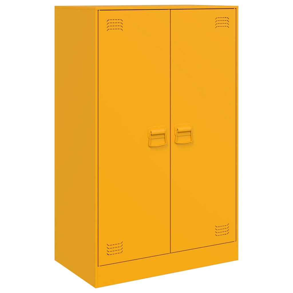 Mustard Yellow Steel Sideboard 67x39x107 cm - Modern Storage Solution