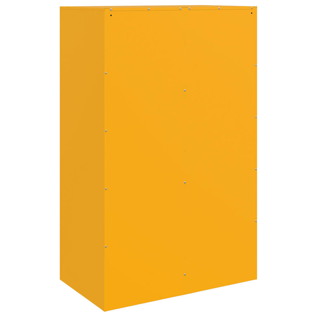 Mustard Yellow Steel Sideboard 67x39x107 cm - Modern Storage Solution