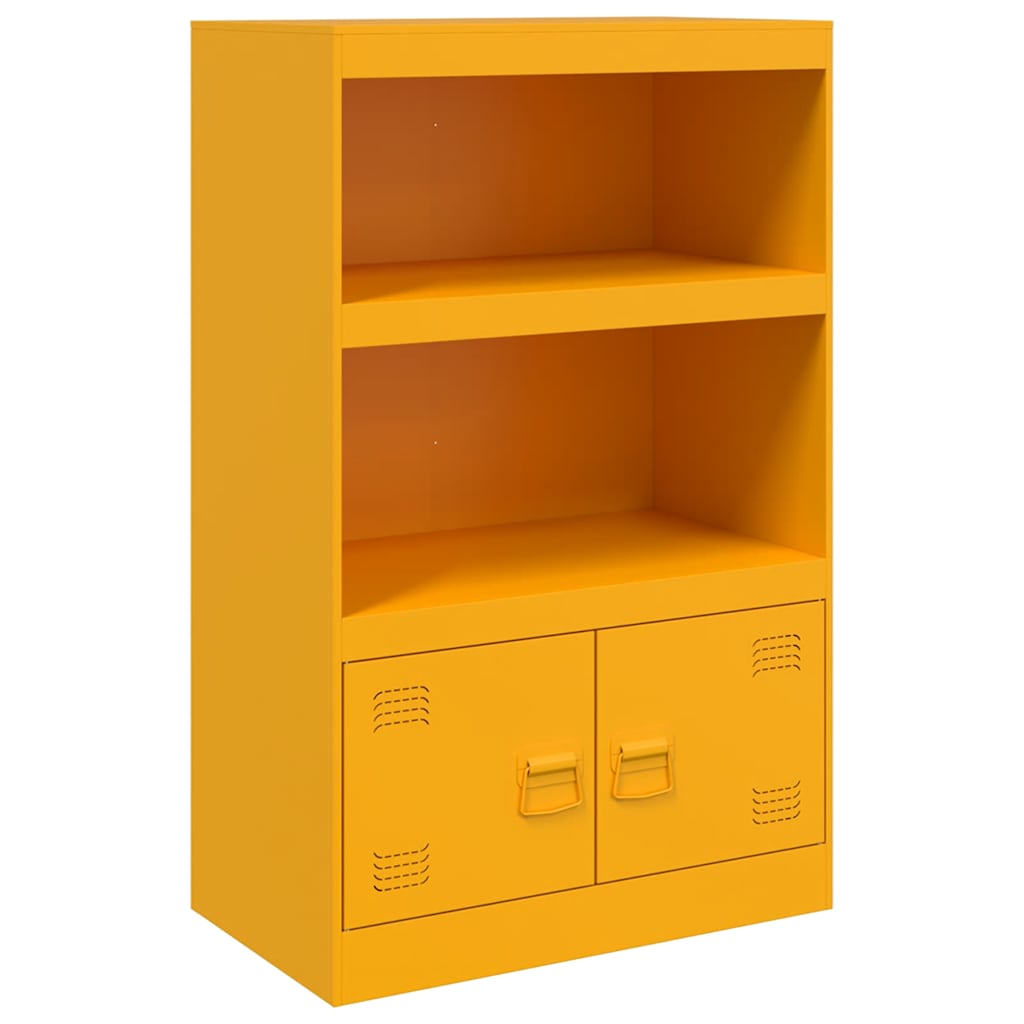 Mustard Yellow Steel Sideboard 67x39x107 cm - Stylish Storage Solution