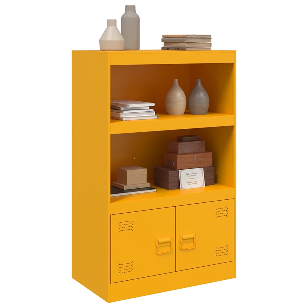 Mustard Yellow Steel Sideboard 67x39x107 cm - Stylish Storage Solution