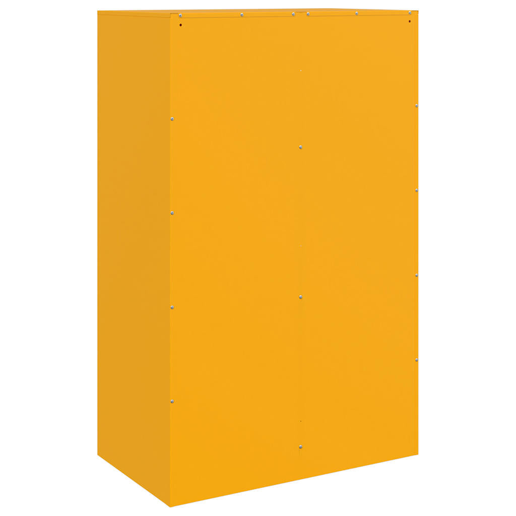 Mustard Yellow Steel Sideboard 67x39x107 cm - Stylish Storage Solution