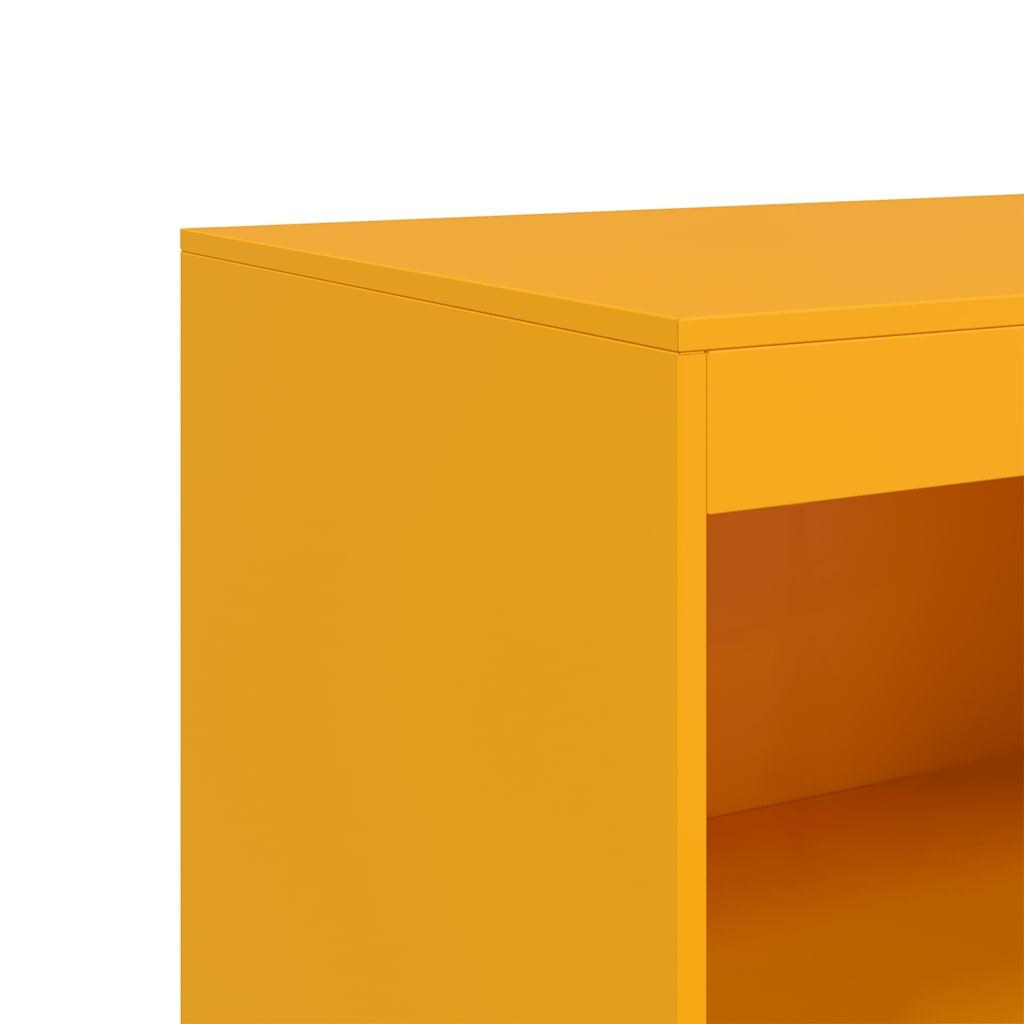 Mustard Yellow Steel Sideboard 67x39x107 cm - Stylish Storage Solution