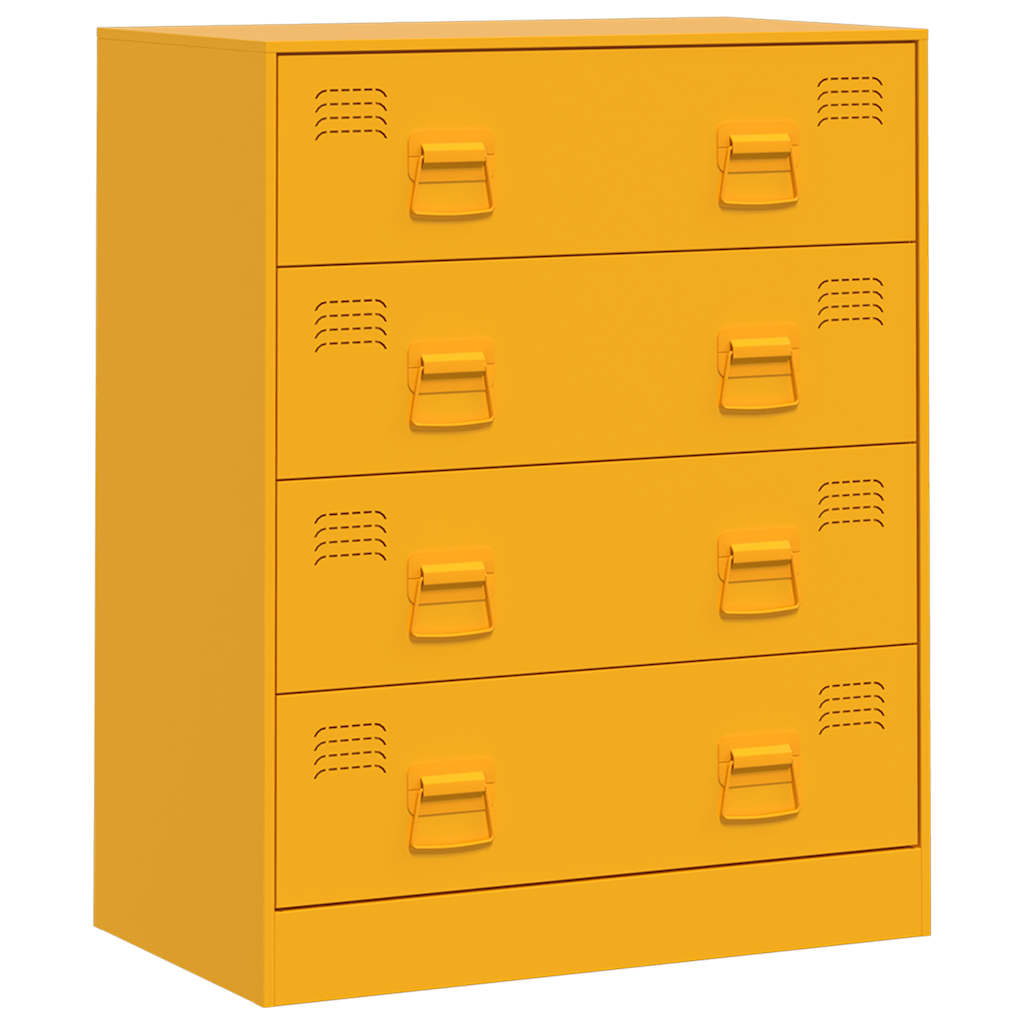 Mustard Yellow Steel Sideboard 67x39x83 cm - Modern & Stylish Storage