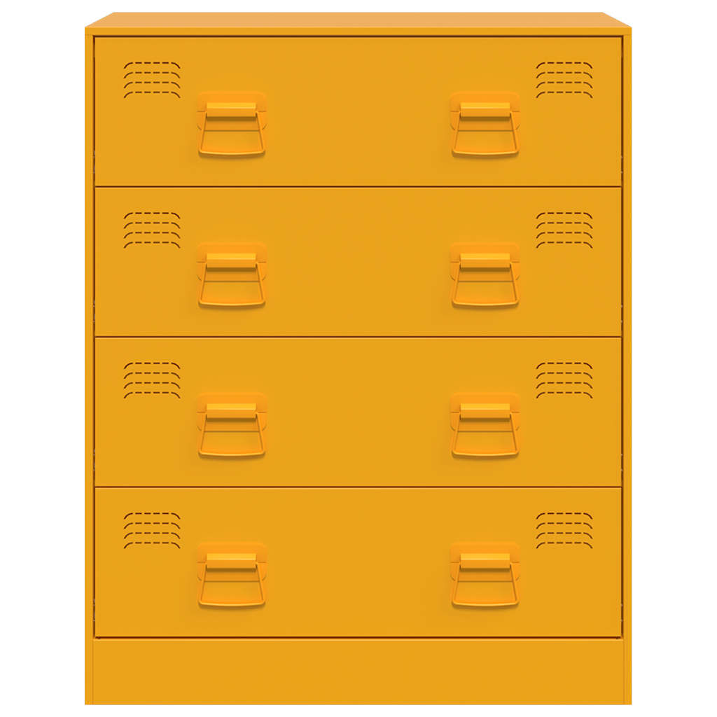 Mustard Yellow Steel Sideboard 67x39x83 cm - Modern & Stylish Storage