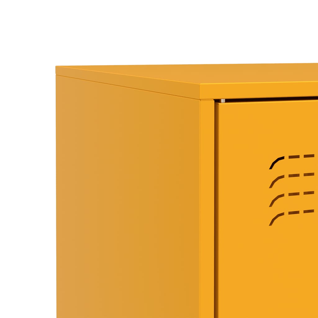 Mustard Yellow Steel Sideboard 67x39x83 cm - Modern & Stylish Storage