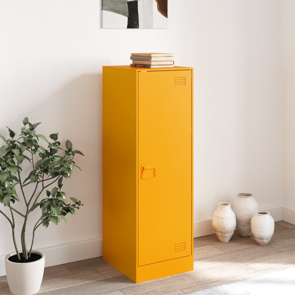 Mustard Yellow Steel Sideboard 34.5x39x107 cm | Stylish Storage Solution