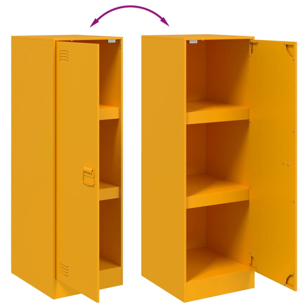 Mustard Yellow Steel Sideboard 34.5x39x107 cm | Stylish Storage Solution