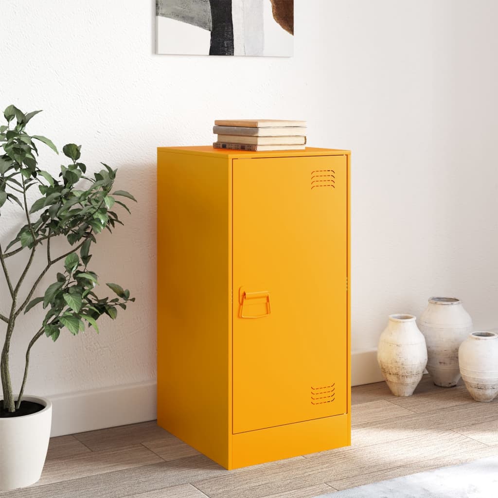 Mustard Yellow Steel Sideboard 34.5x39x73 cm - Stylish Storage
